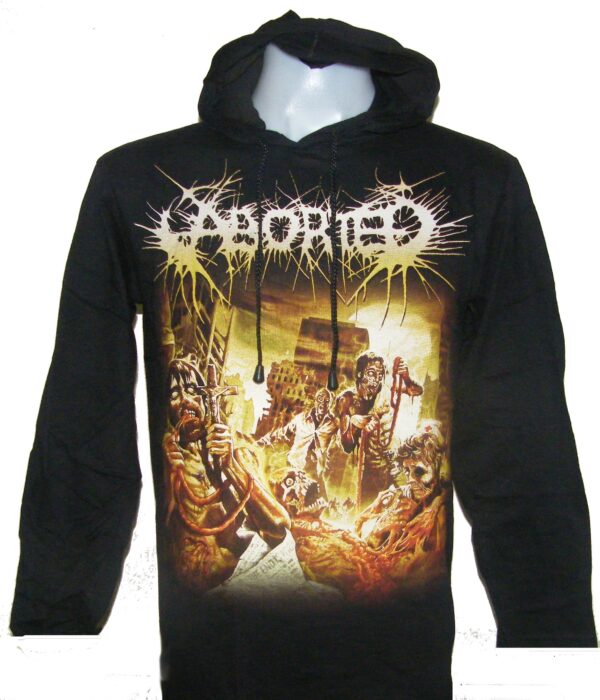 Aborted long-sleeved t-shirt w/hoodie size S