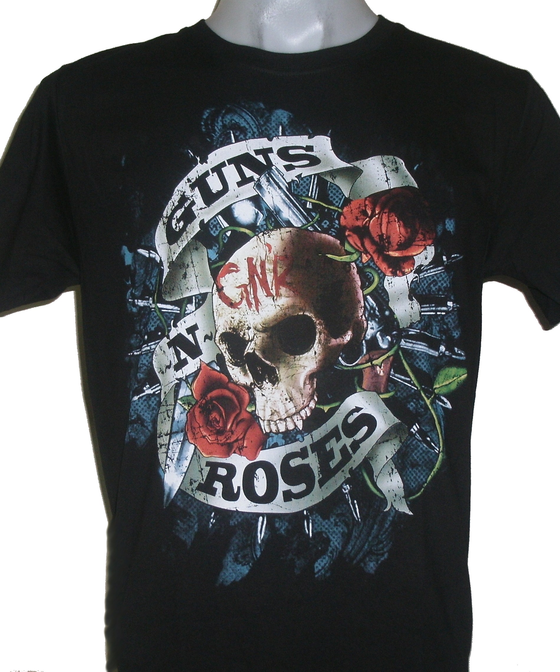 Guns N Roses Shirt - Guns N Roses Pistols Flowers Logo Women's Black