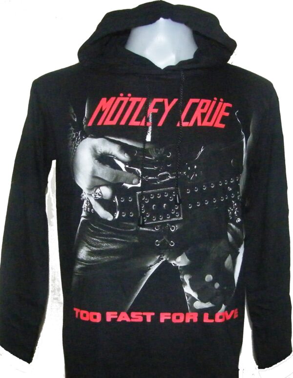 Motley Crue long-sleeved t-shirt w/hoodie Too Fast For Love size M