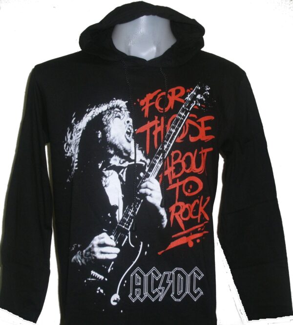 AC/DC long-sleeved t-shirt w/hoodie For Those About to Rock size M