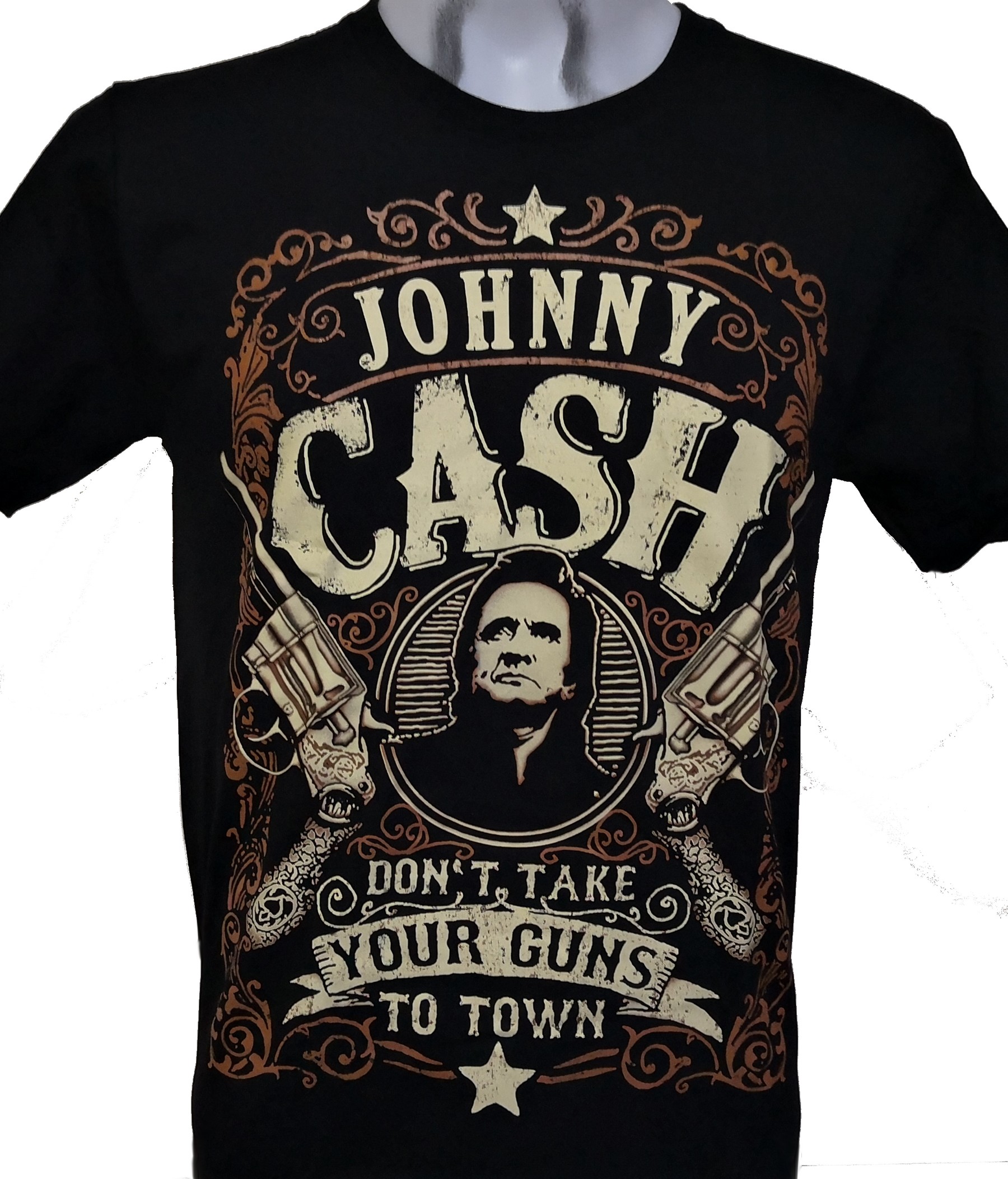 Johnny Cash t-shirt Don`t Take Your Guns to Town size S – RoxxBKK