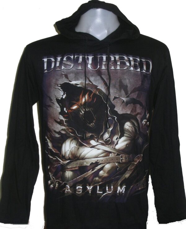 Disturbed long-sleeved t-shirt w/hoodie Asylum size L