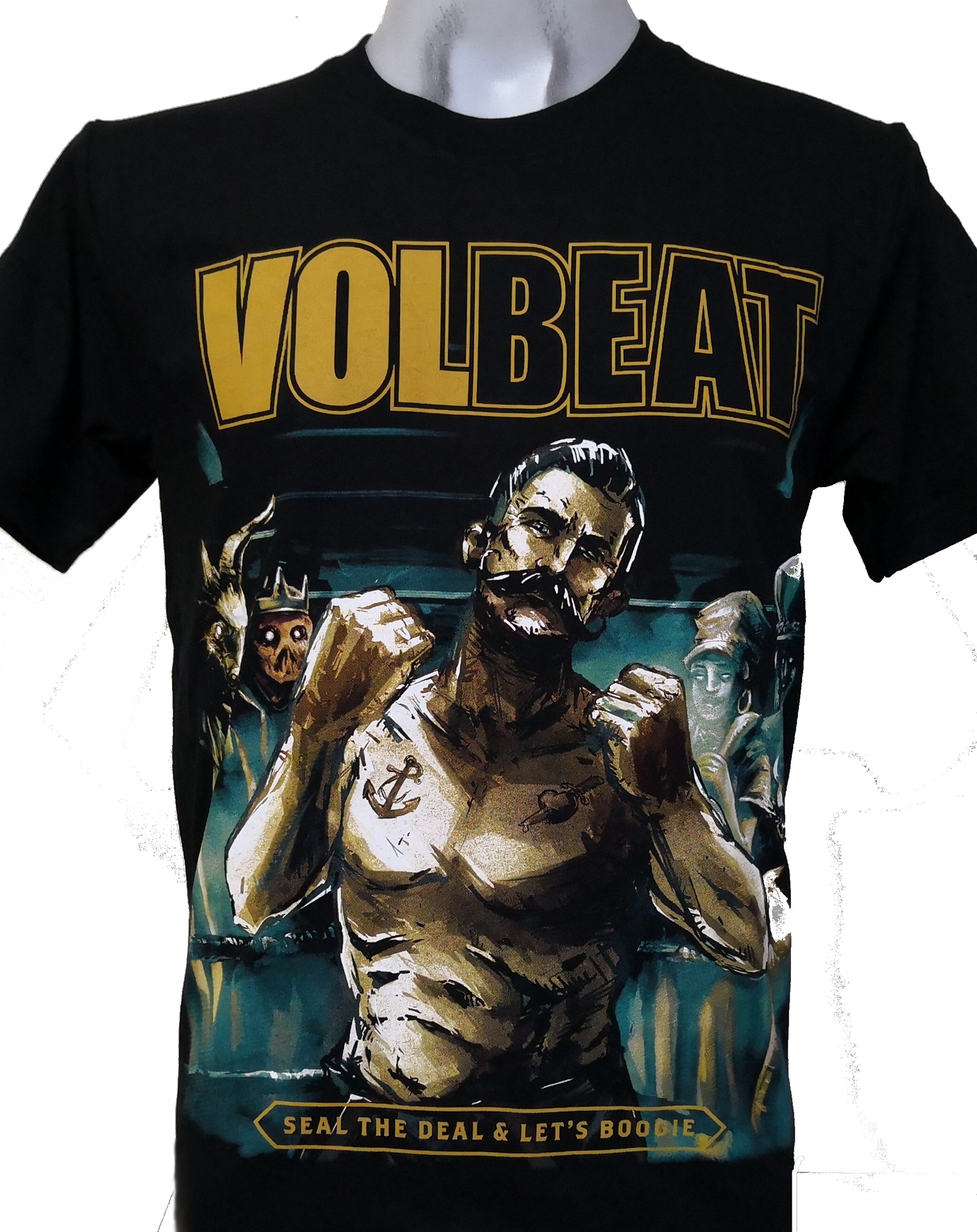 VOLBEAT T Shirt Sceller l/'accord et permet de Boogie chèvre Logo officiel Homme nouveau Noir