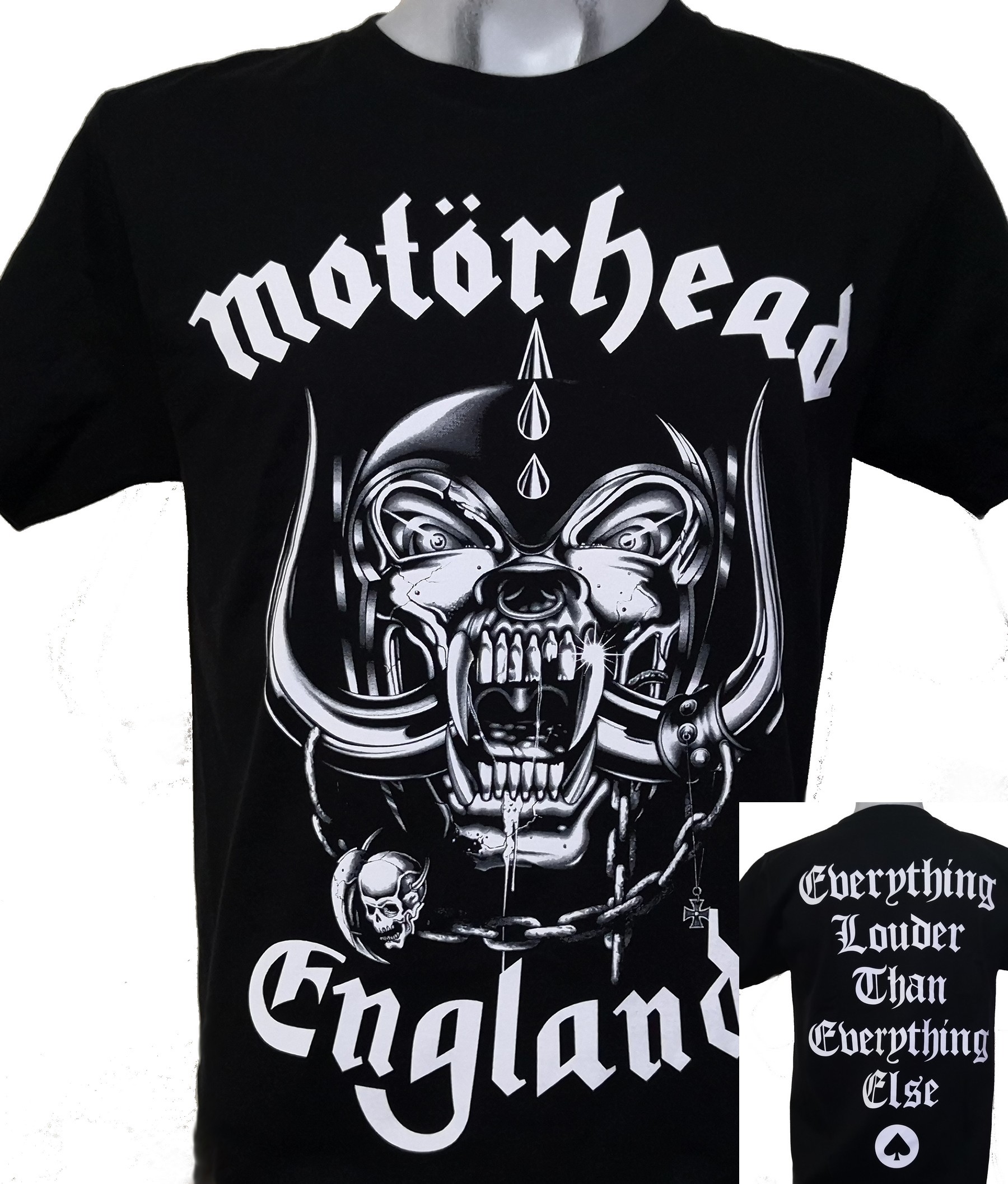 Motorhead Men's  England F&B Louder Than Everything T-shirt Black 