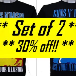 Set of 2 Guns `n` Roses t-shirts Use Your Illusion size M