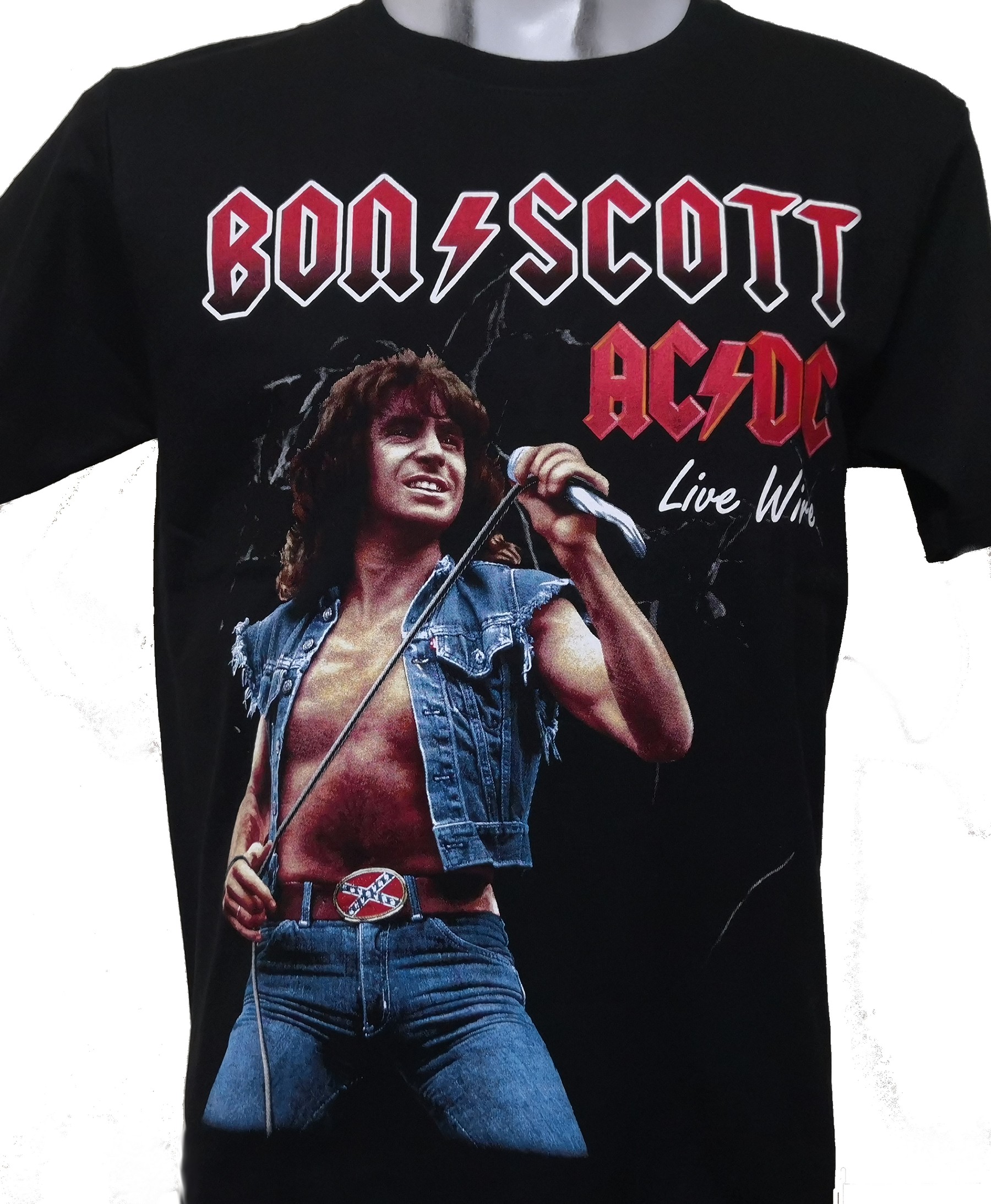 AC DC BON SCOTT Herren T-shirt Men Langarm Rock Band Tee Shirt Tank Top