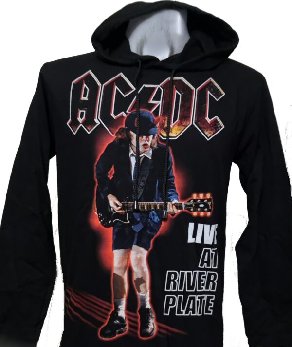AC/DC long-sleeved t-shirt w/hoodie Live at River Plate size M