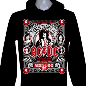 AC/DC long-sleeved t-shirt w/hoodie size M