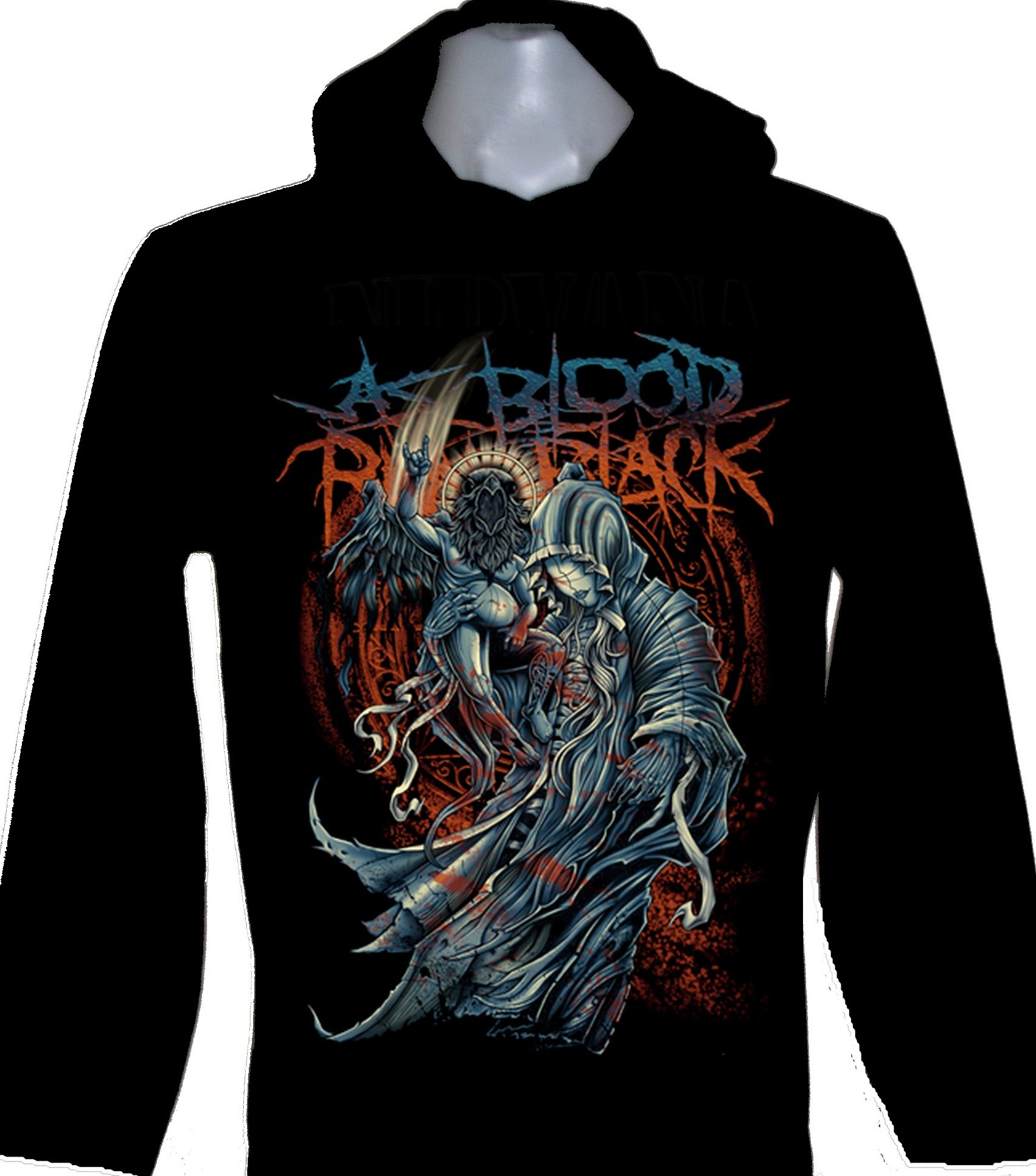 As Blood Runs Black long-sleeved t-shirt w/hoodie size M – RoxxBKK