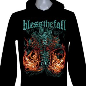 blessthefall long-sleeved t-shirt w/hoodie size L