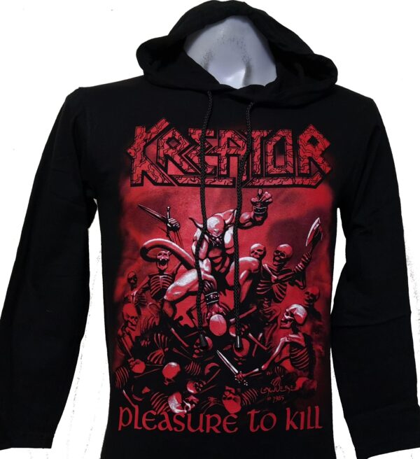Kreator long-sleeved t-shirt w/hoodie Pleasure to Kill size S