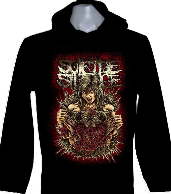 Suicide Silence long-sleeved t-shirt w/hoodie size M