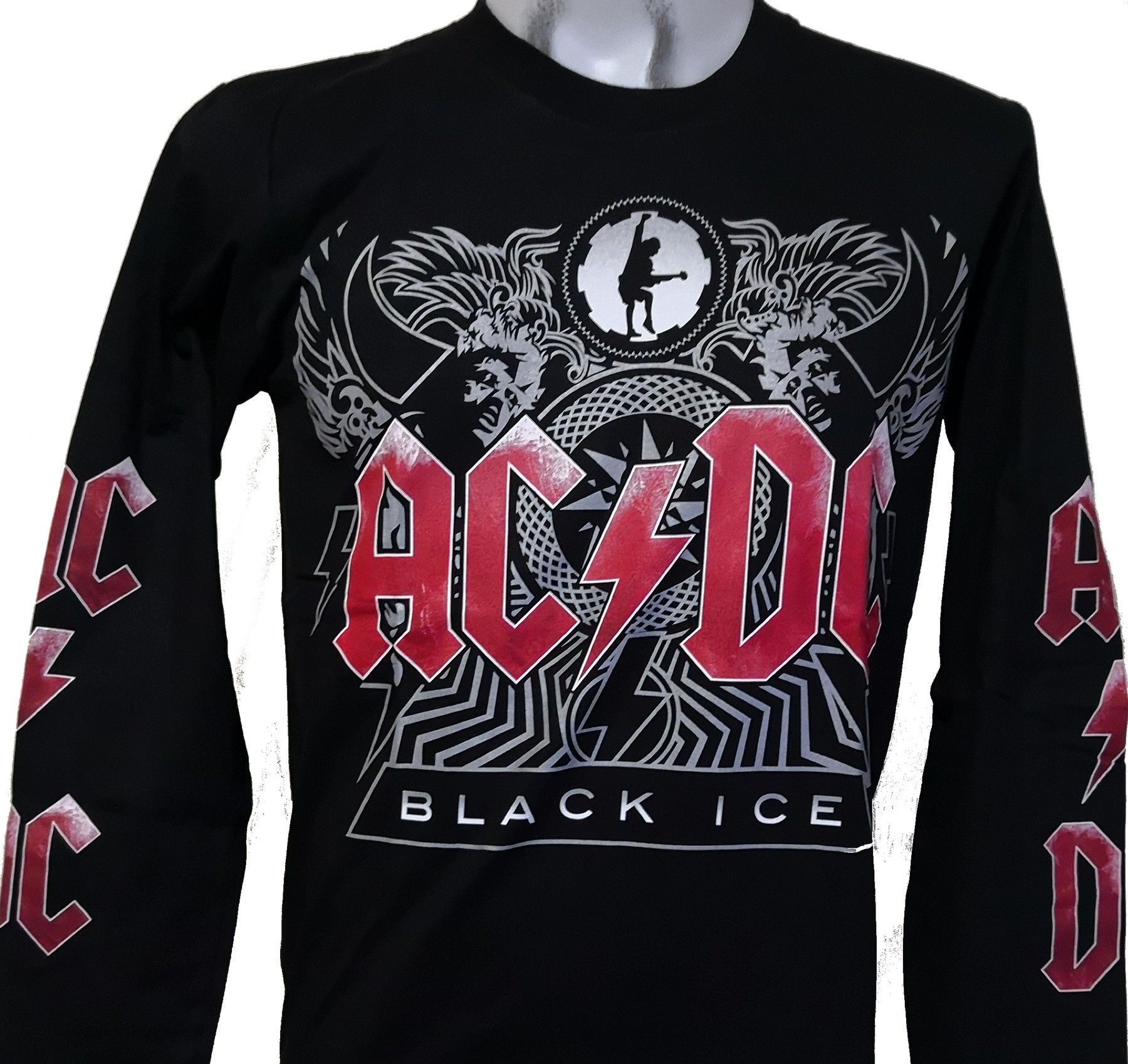 Velsigne gør dig irriteret sammensnøret AC/DC long-sleeved t-shirt Black Ice size S – RoxxBKK