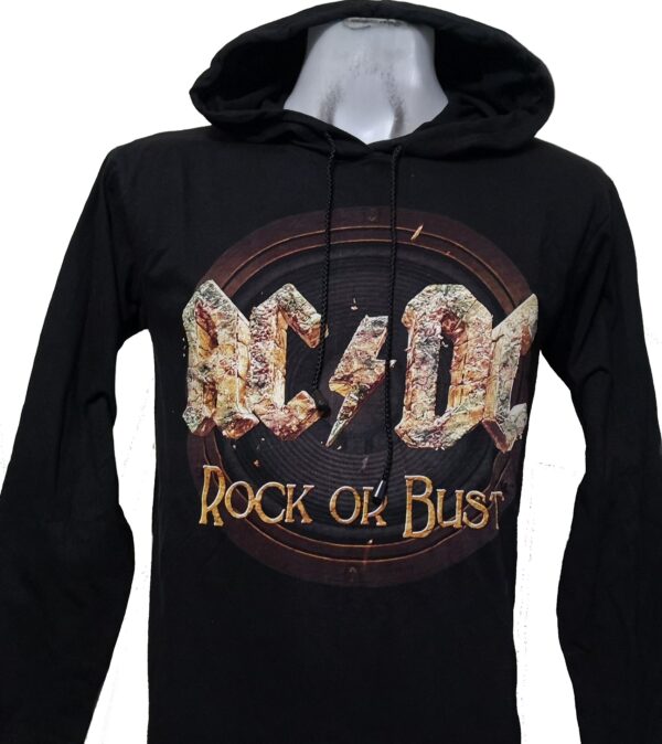 AC/DC long-sleeved t-shirt w/hoodie Rock or Bust size S