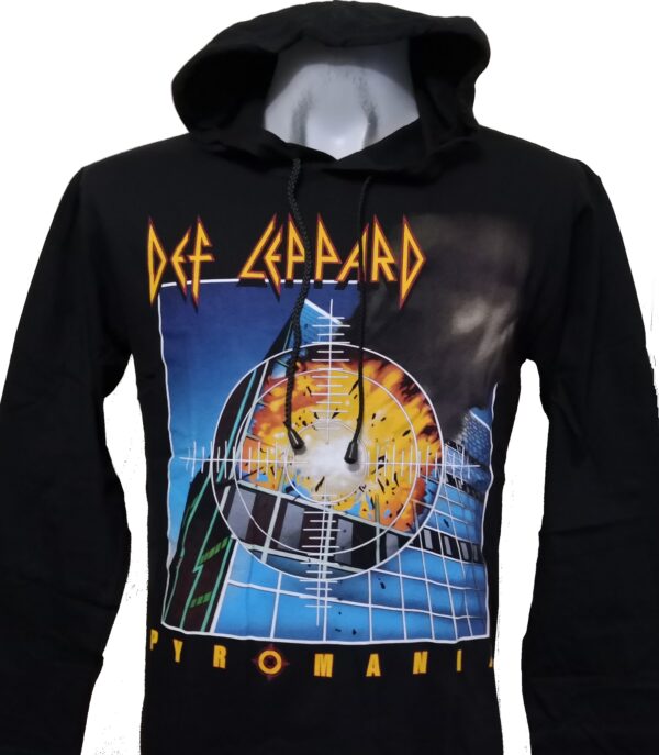 Def Leppard long-sleeved t-shirt w/hoodie Pyromania size M