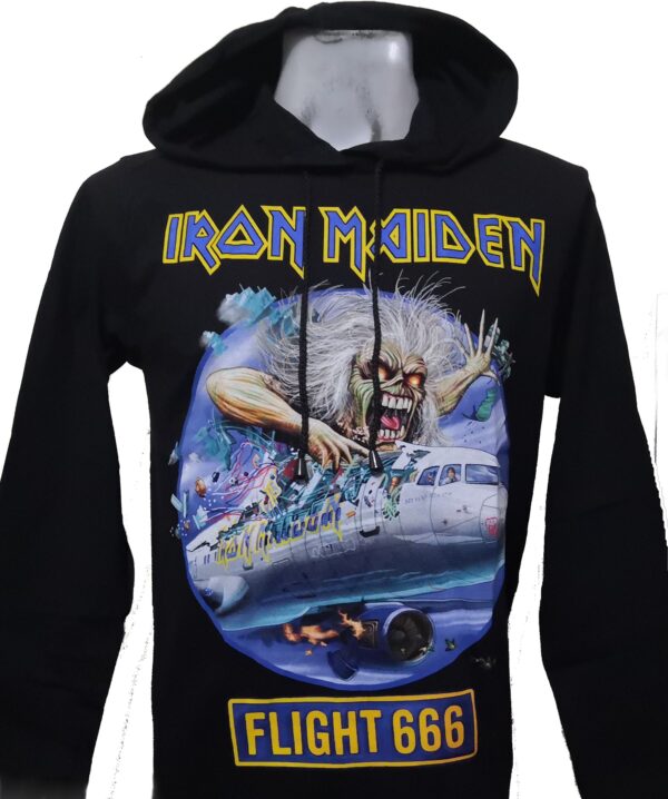 Iron Maiden long-sleeved t-shirt w/hoodie Flight 666 size S