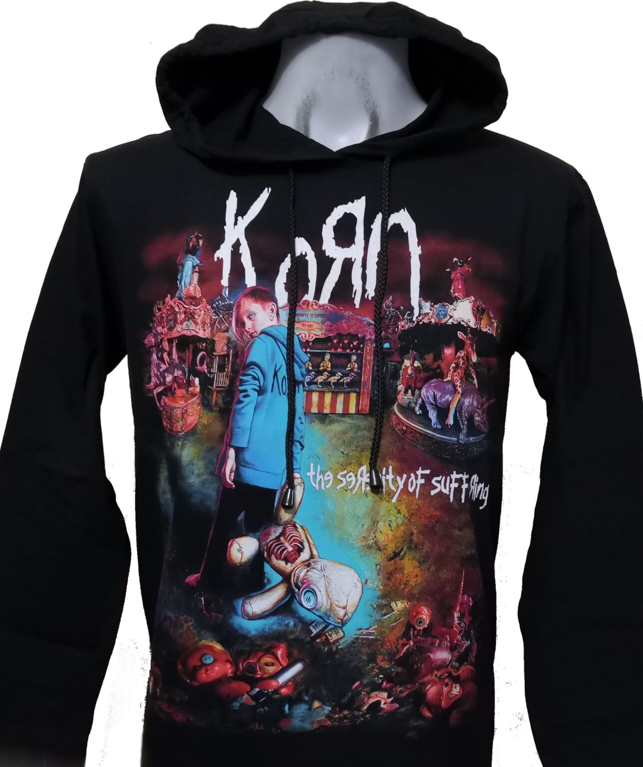 Korn longsleeved tshirt w/hoodie The Serenity of Suffering size S