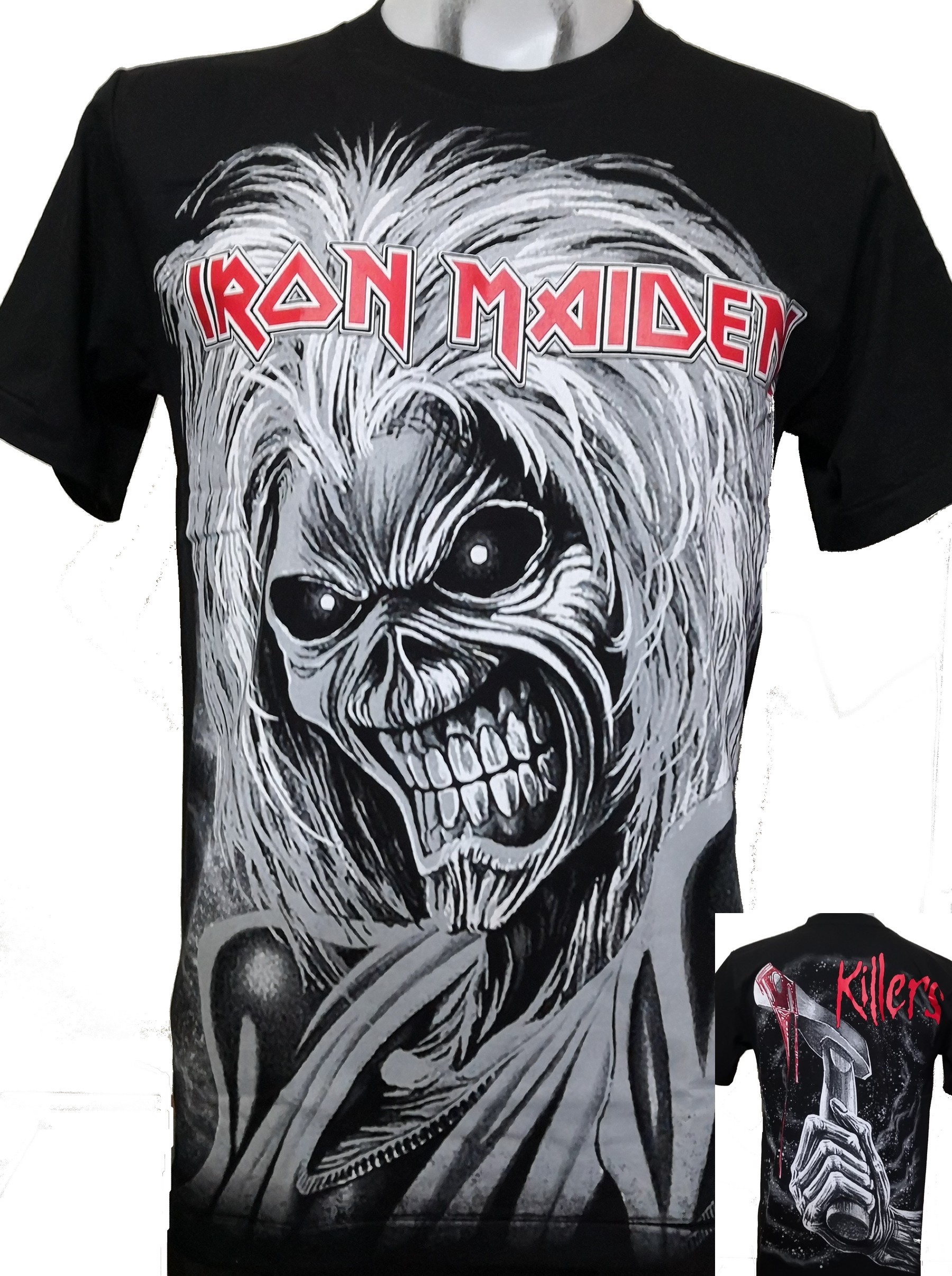 Maglietta Ufficiale Iron Maiden – Killers Circle Band Logo – Nuova, Uomo, Colore Grigio Heather, Taglia XXL, Cotone Morbido, Rock Off