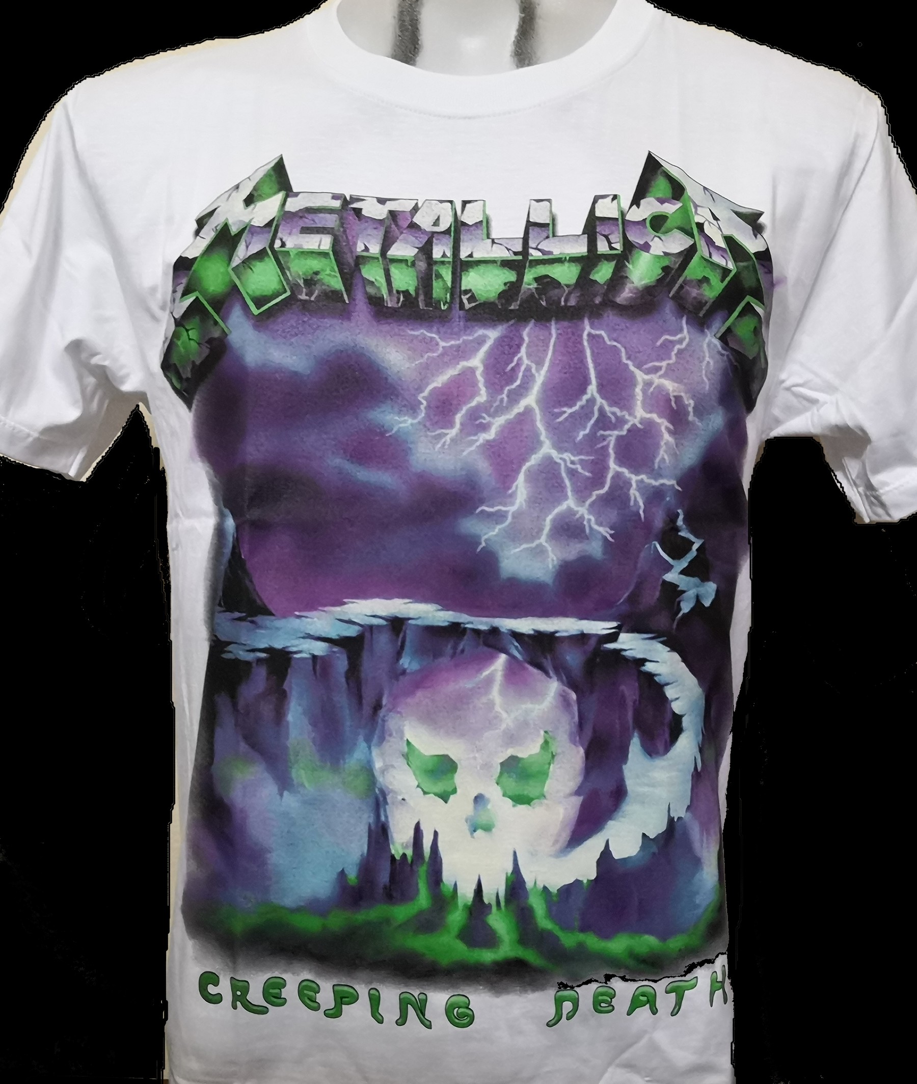 Metallica Ride the Lightning Purple Tie Dye Long Sleeve Graphic T-Shirt Sz  Small 