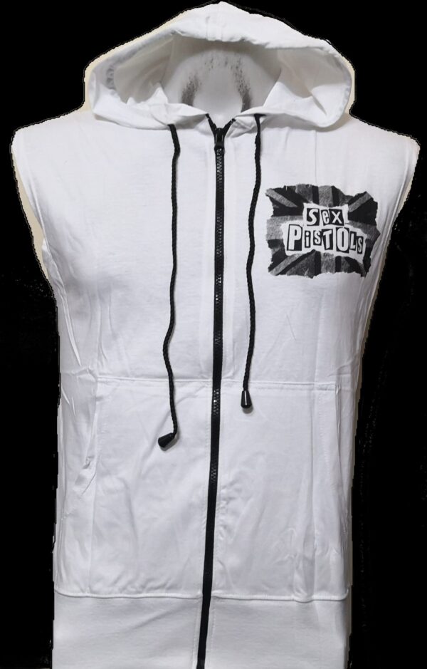 Sex Pistols sleeveless t-shirt/jacket w/hoodie size XL - Image 2