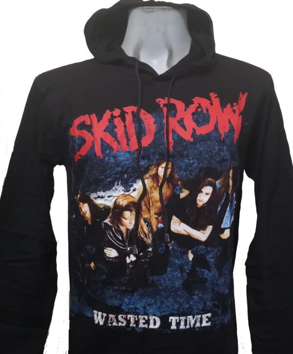 Skid Row long-sleeved t-shirt w/hoodie Wasted Time size M