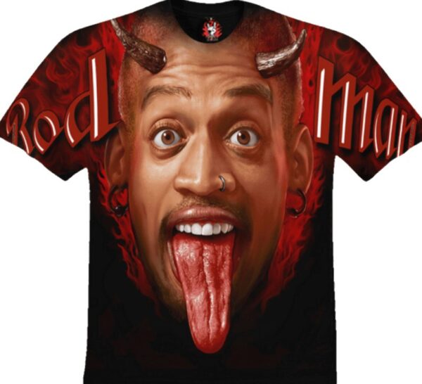 Dennis Rodman t-shirt size L all-over print