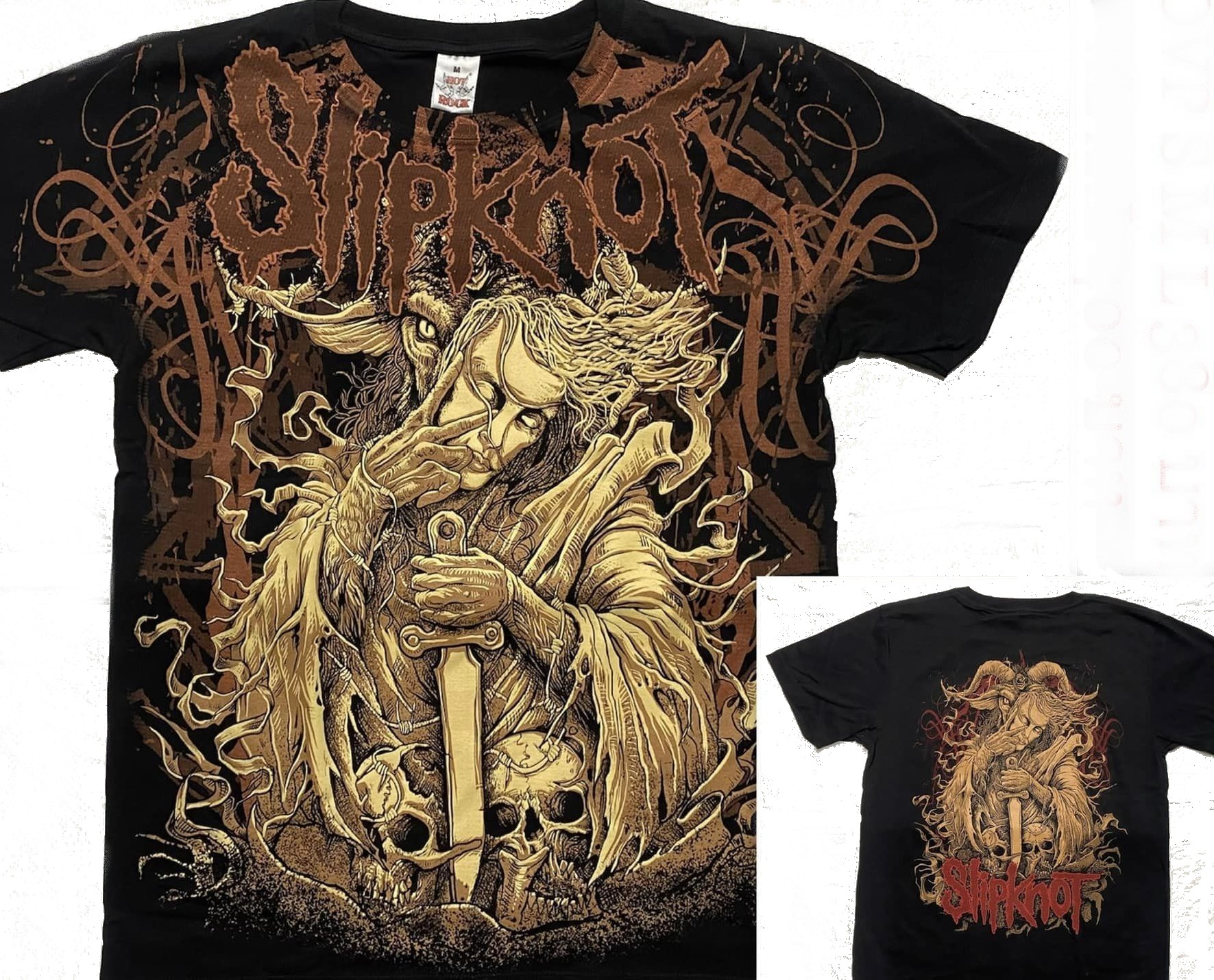 Slipknot - T-Shirt Ufficiale Band Con Cornice Logo - Cotone Soft Touch, Girocollo, Manica Corta, Taglia S