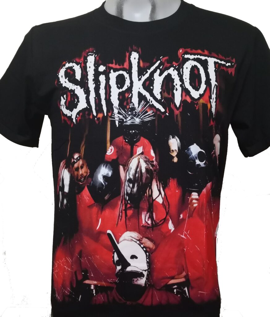 Slipknot White Logo – T-Shirt Uomo, Nero, Girocollo, 100% Cotone, Taglie Dalla S Alla 5XL