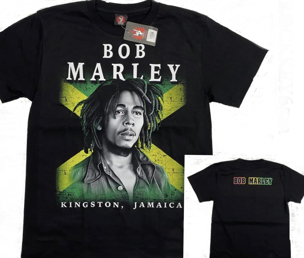 Bob Marley T-Shirt Ufficiale Exodus Logo A Righe - Unisex Adulto, Colore Nero E Verde - 5
