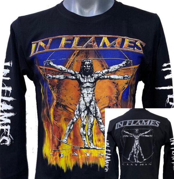In Flames long-sleeved t-shirt Clayman size L