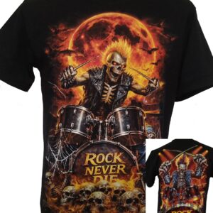 Skull t-shirt Rock Never Die size XXXL (Glow in the Dark)